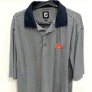 Auburn Tigers Polo Shirt Mens Large Striped Footjoy FJ Golf Golfing Gameday